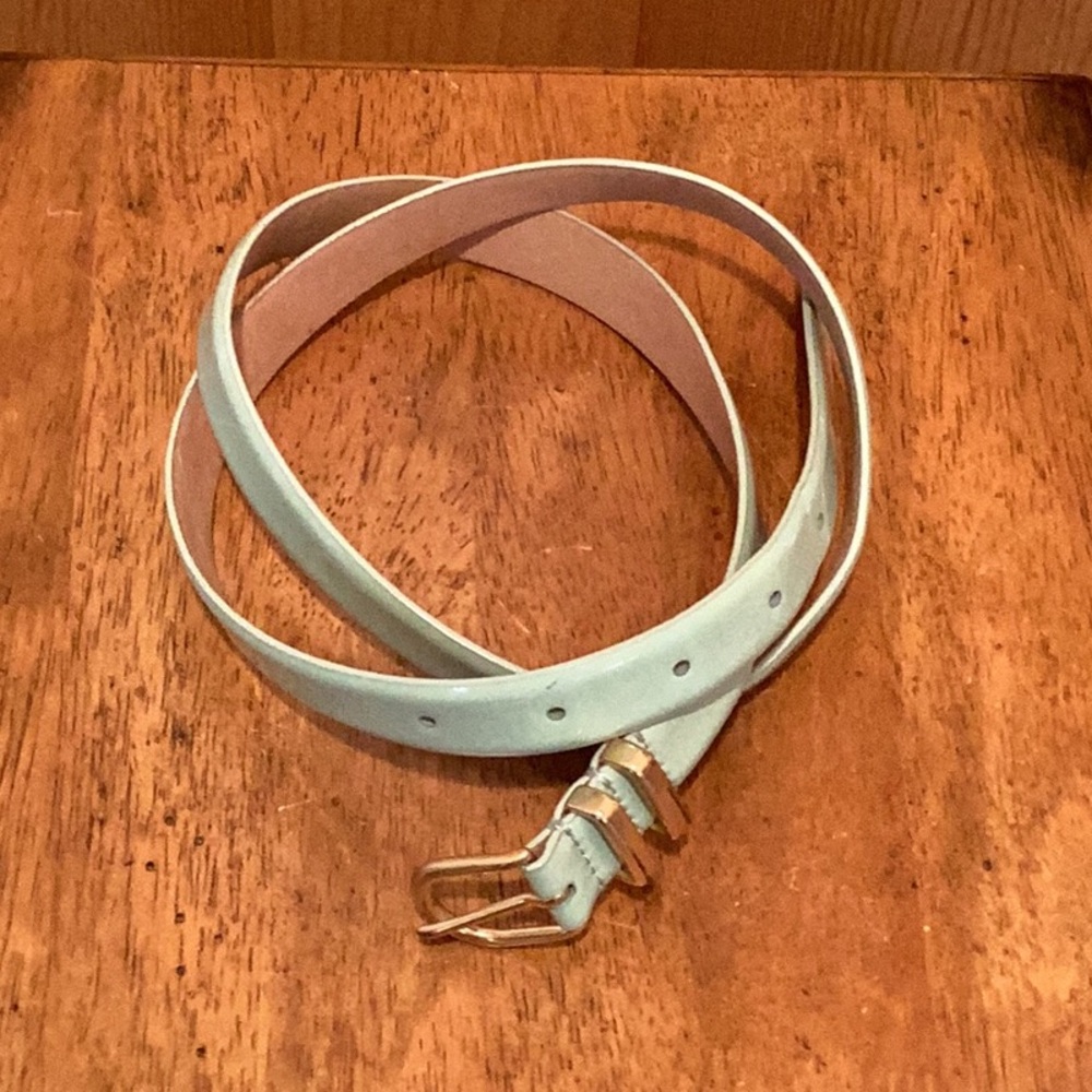 J. Crew Baby Blue Patent Leather Belt - Picture 2 of 6
